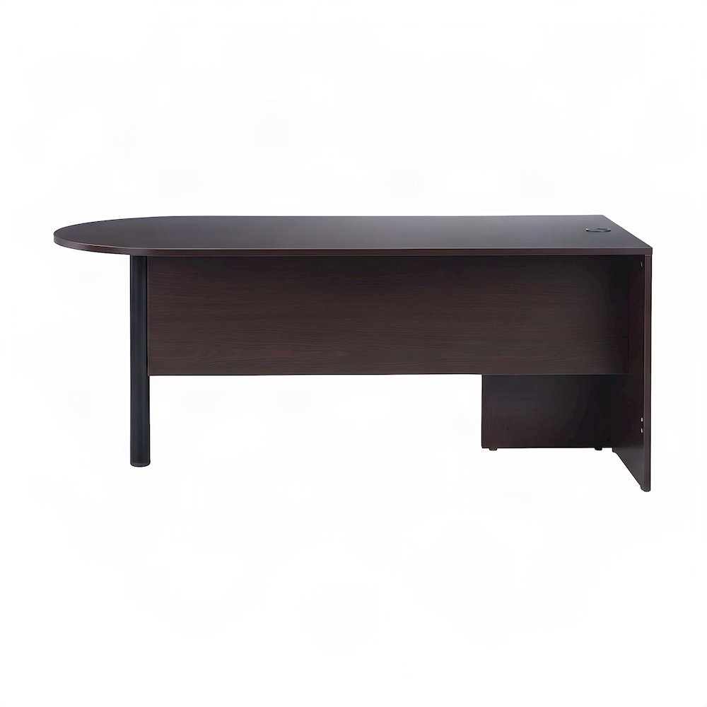 Bison Office Wooden Wood Desk with Bullet-Shaped Top and Wide Mocha Finish