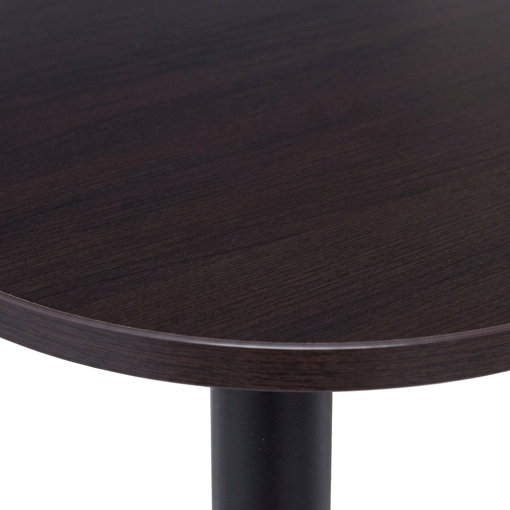 Bison Office Wooden Wood Desk with Bullet-Shaped Top and Wide Mocha Finish