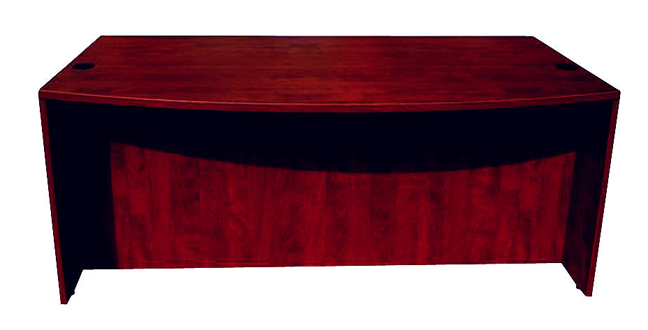 Boss Bow Front Desk Shell, Mahogany 71"W*36/41"D*29.5"H
