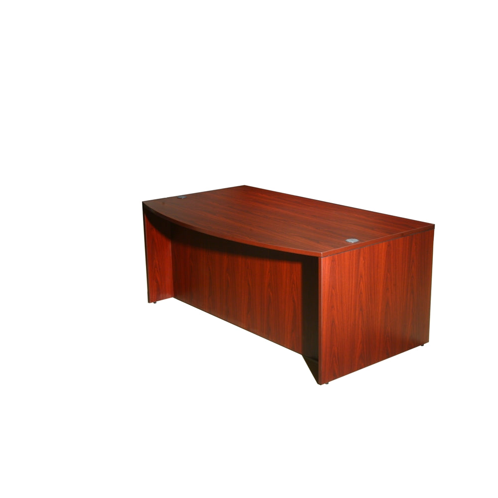 Boss Bow Front Desk Shell, Mahogany 71"W*36/41"D*29.5"H