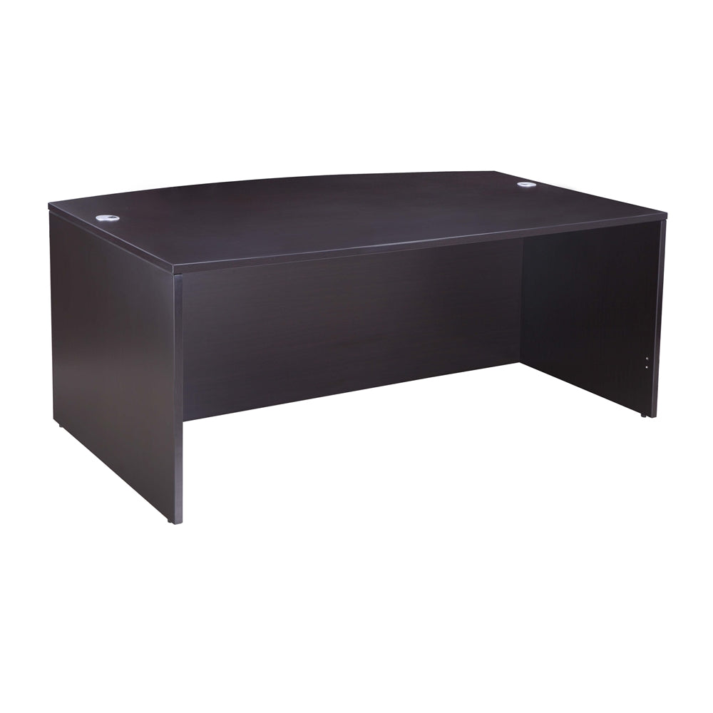 Boss Bow Front Desk Shell, Mocha 71"W*36/41"D*29.5"H