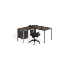 L Desk With Return And (1) Pedestal, 60" X 24" Desk Top (Ea), Driftwood