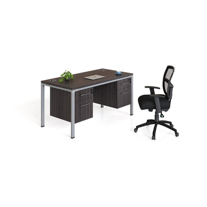 Single Desk With (2) Pedestals, 60" X 24" Desk Top