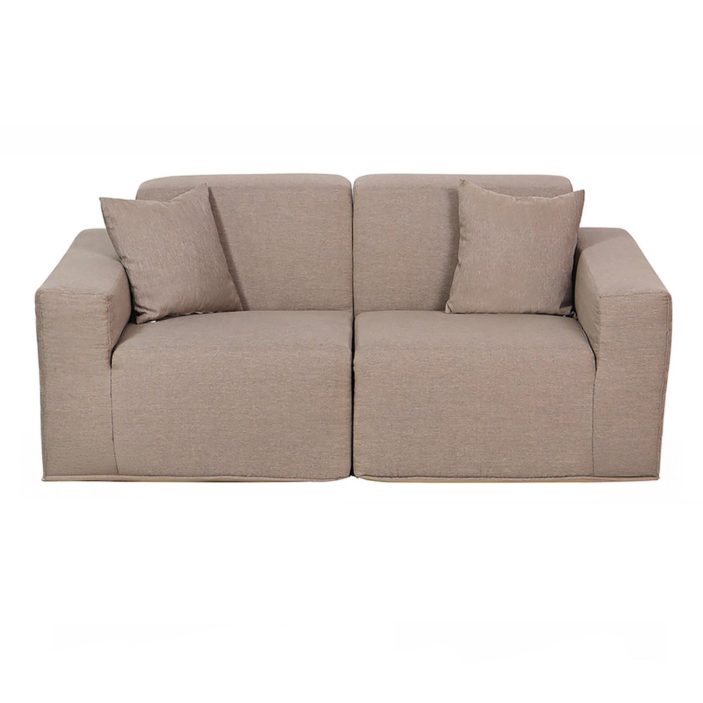 2 Place Seating  Brown Compressed Foam Sectional Sofa