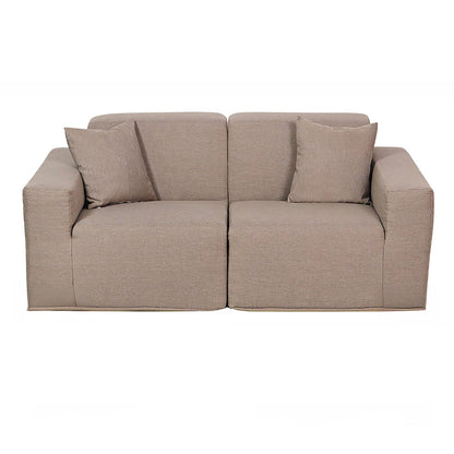 2 Place Seating  Brown Compressed Foam Sectional Sofa