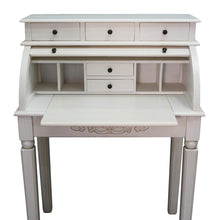 Carved Wood Roll Top Desk