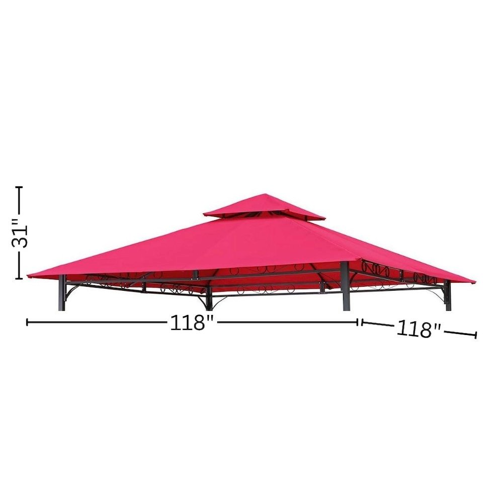 Replacement Canopy, Pink Polyester Fabric, 10-Foot Vented Gazebo Top