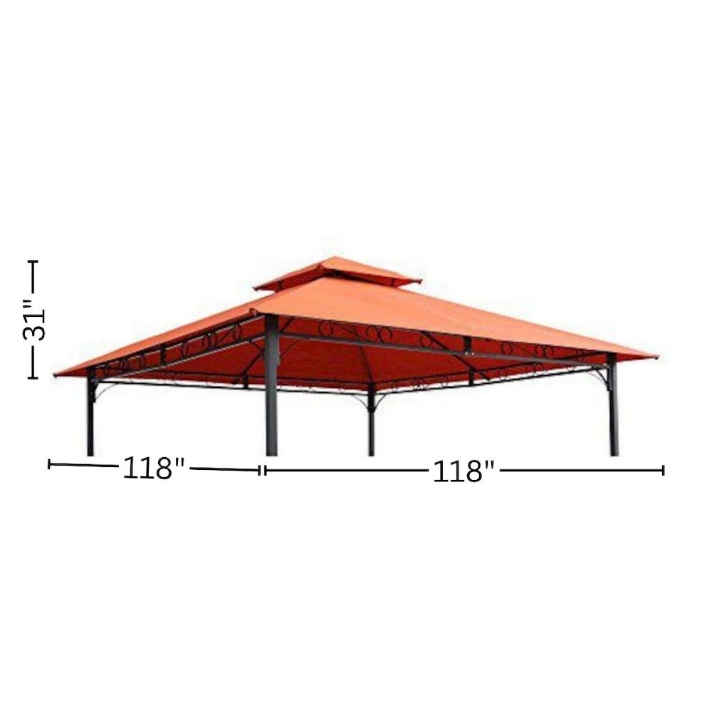 Replacement Canopy, Orange Polyester Fabric, 10 ft. Vented Gazebo Top