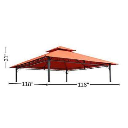 Replacement Canopy, Orange Polyester Fabric, 10 ft. Vented Gazebo Top