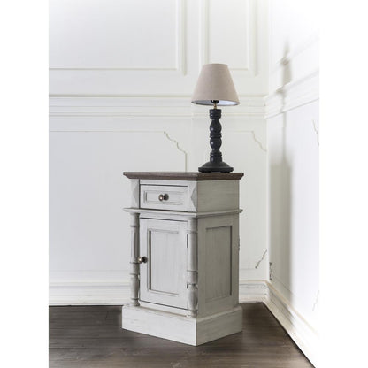 Ashbury One-Drawer/One-Door Lamp Table Antique Grey