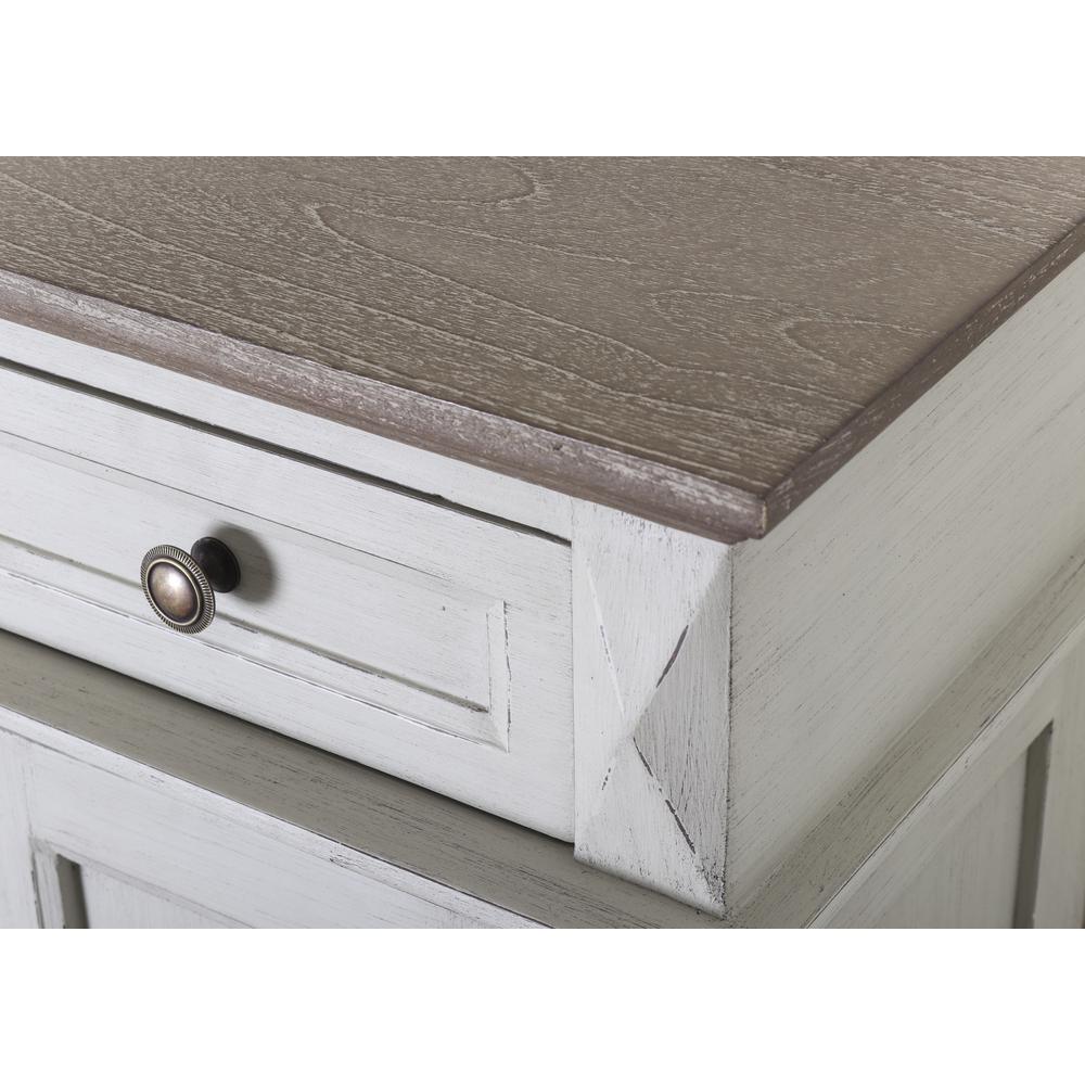 Ashbury One-Drawer/One-Door Lamp Table Antique Grey