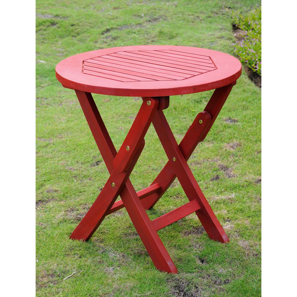 Royal Tahiti Round Wood Folding Table
