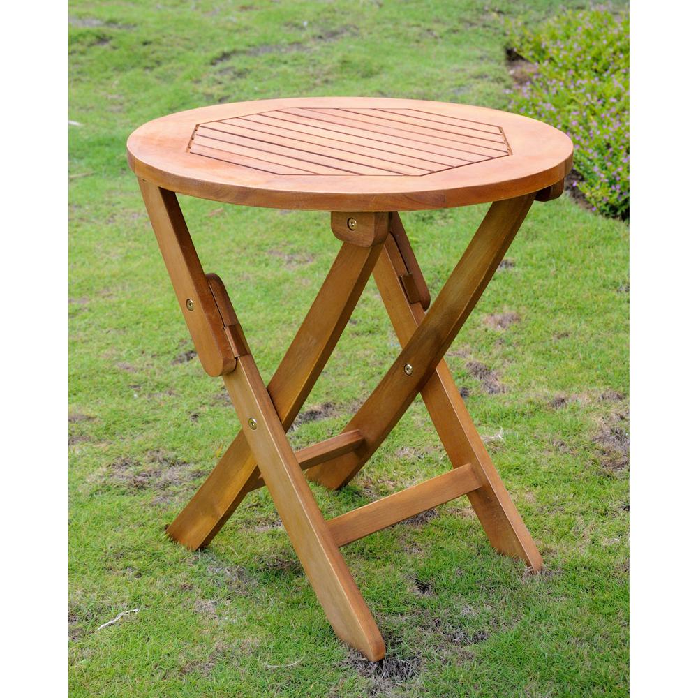 Royal Tahiti Round Wood Folding Table
