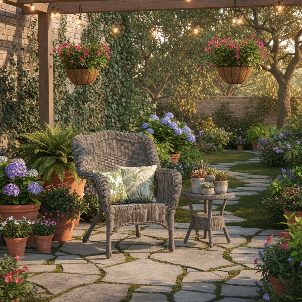 Camelback Resin Wicker Patio Chair