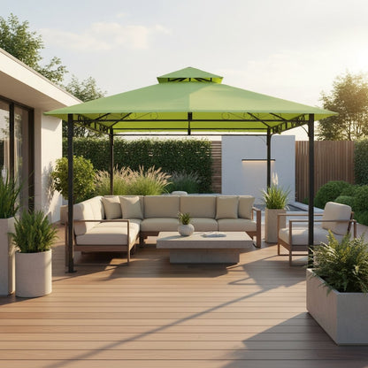 Replacement Canopy, Green Polyester Fabric, 10 ft. Vented Gazebo Top