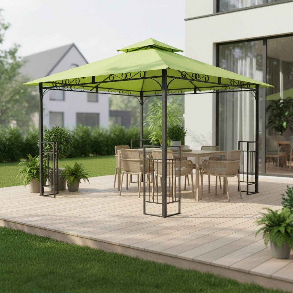 Replacement Canopy, Green Polyester Fabric, 10 ft. Vented Gazebo Top