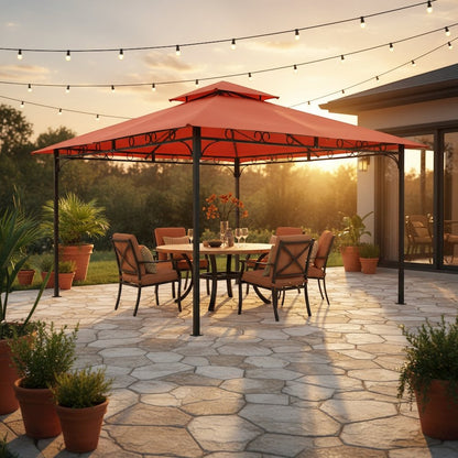 Replacement Canopy, Orange Polyester Fabric, 10 ft. Vented Gazebo Top