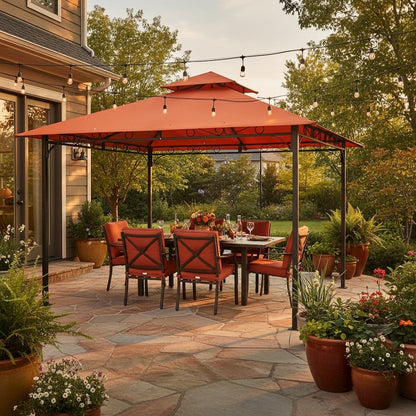 Replacement Canopy, Orange Polyester Fabric, 10 ft. Vented Gazebo Top