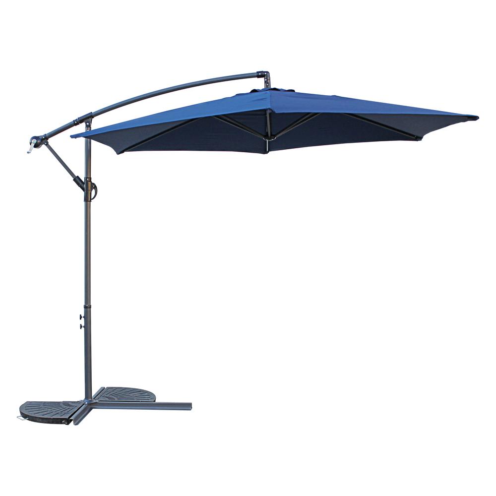 St. Kitts 10 Foot Cantilever Crank Umbrella, Navy