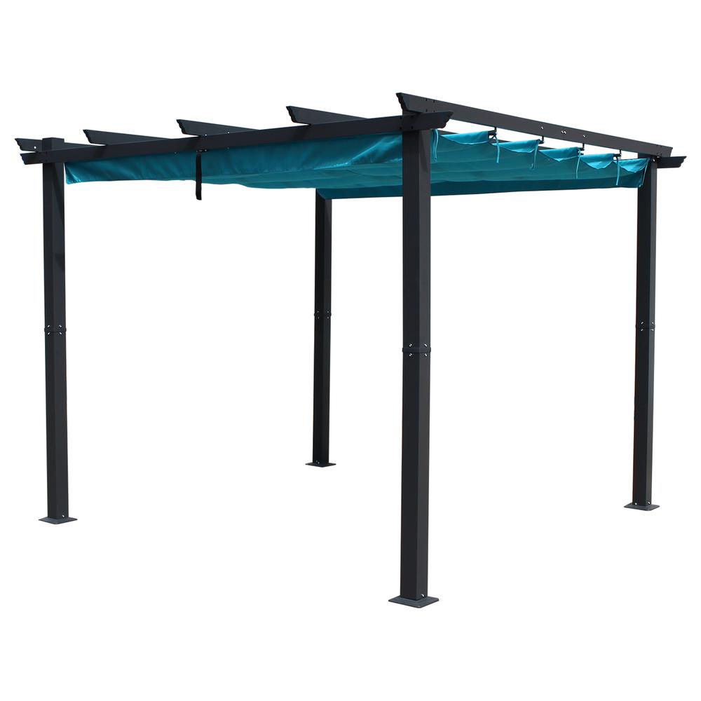 3 Meter Aluminum Framed Pergola, Aqua Blue