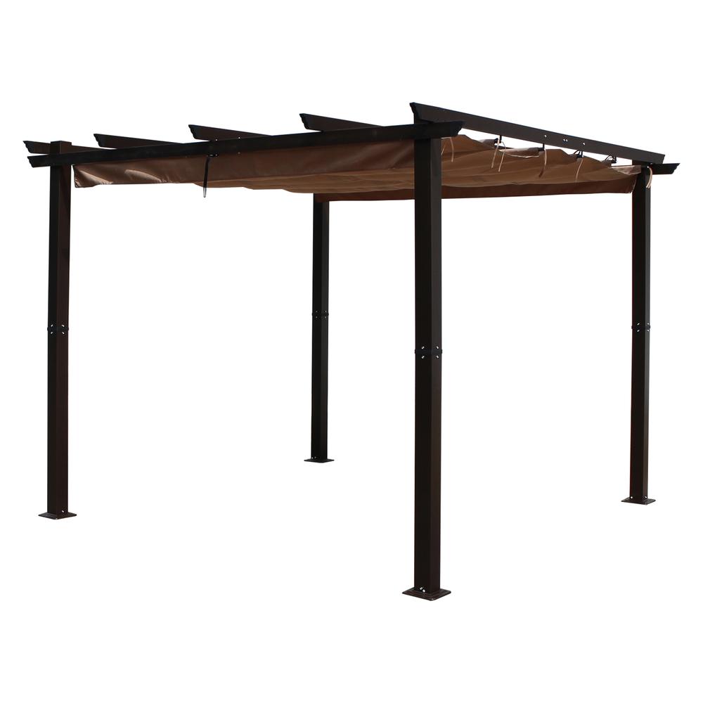 3 Meter Aluminum Framed Pergola, Khaki
