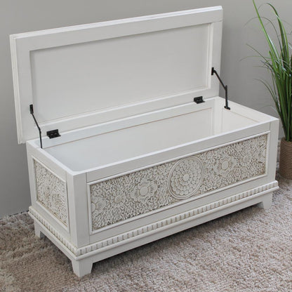 Windsor Carved Wood Trunk