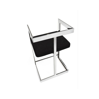 Bar stool, 30'' with Green cushion and stainless steel base