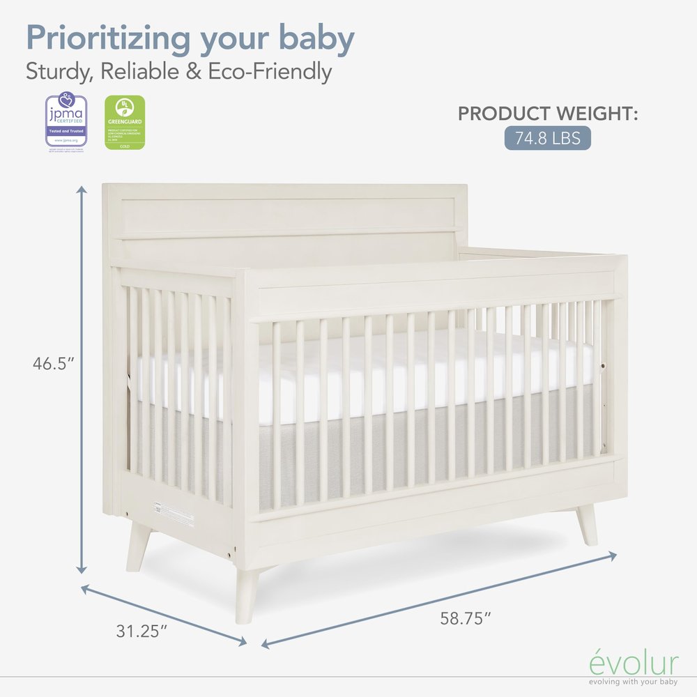 Evolur Loft Antilia Mid-Century 4-in1 Crib, 930-VB