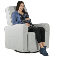 Evolur Holland Upholstered Swivel Glider And Ottoman | Rocker I Included Ottoman And Bonus Lumbar Pillow I Modern Design, 613-HARBOR