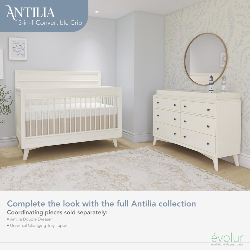 Evolur Loft Antilia Mid-Century 4-in1 Crib, 930-VB
