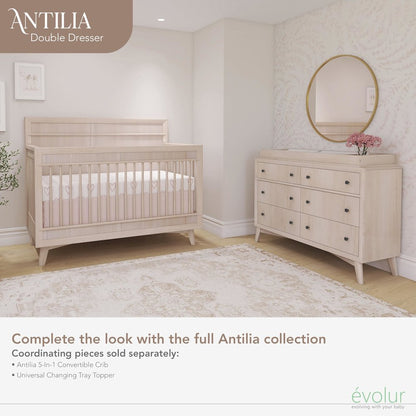 Evolur Loft Antilia Mid-Century Double Dresser, 931-SANDO