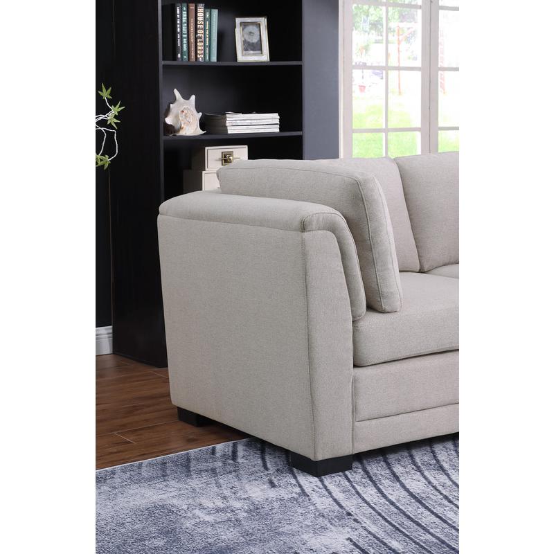 Kristin Light Gray Linen Fabric Loveseat