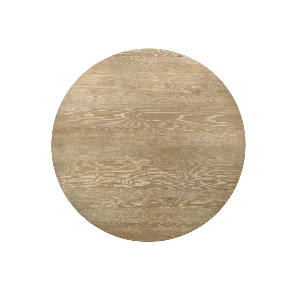 59" Round Rustic Oak Dining Table with LED Light, Black Metal Frame, Shelves