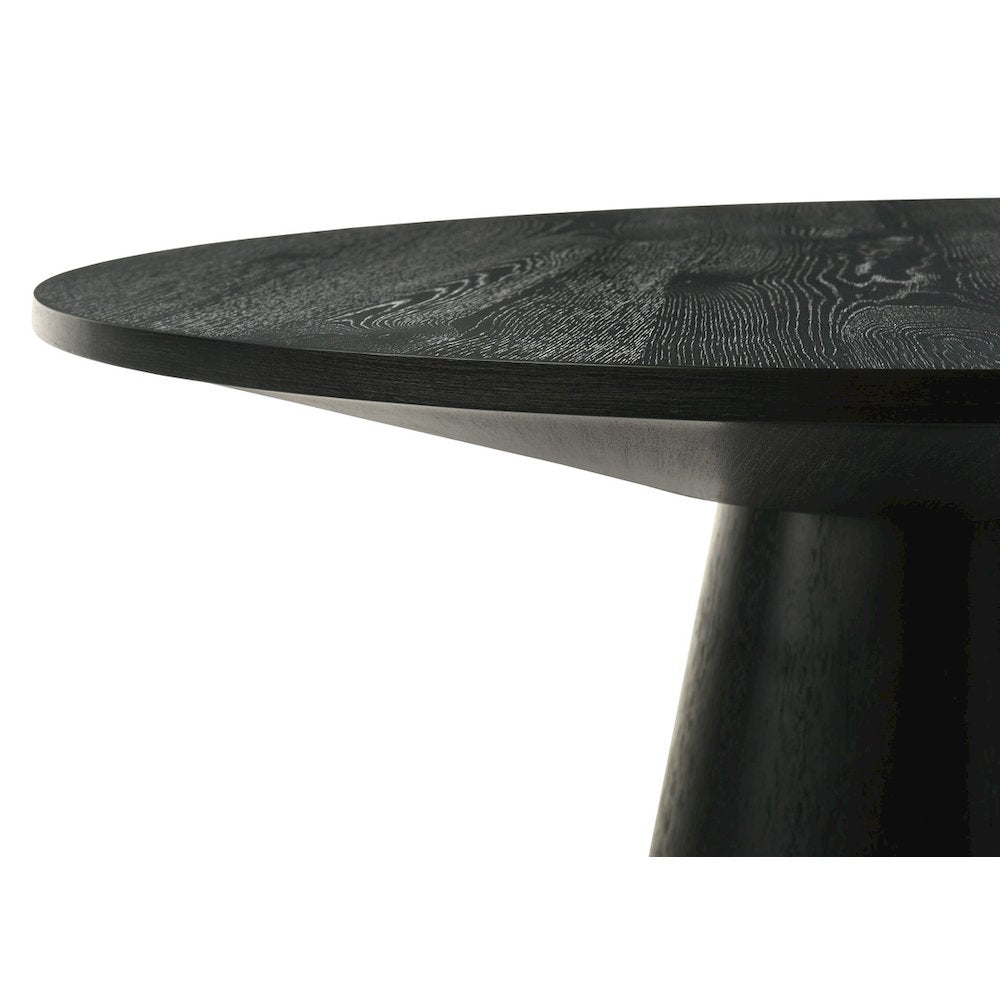 Jasper 47" Round Ebony Black Counter Height Table with Pedestal Base