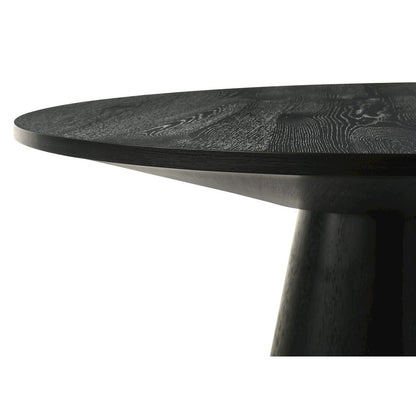 Jasper 47" Round Ebony Black Counter Height Table with Pedestal Base