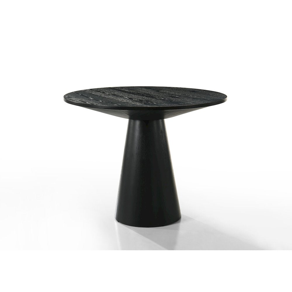 Jasper 47" Round Ebony Black Counter Height Table with Pedestal Base