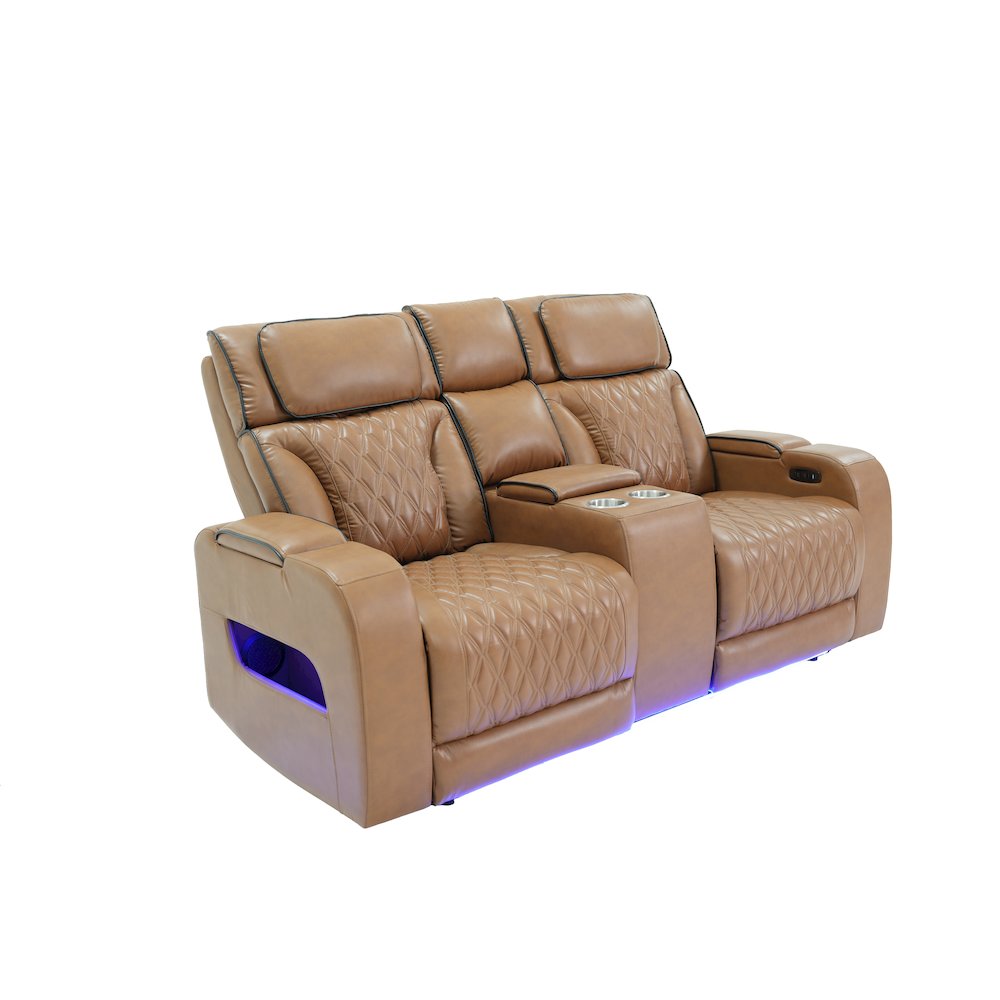 Light Brown Leather Aire Transformer Power Reclining Sofa & Loveseat, Set