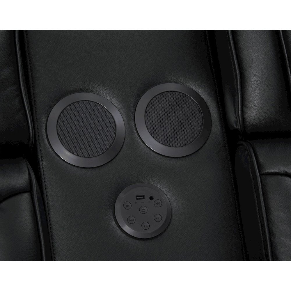 Black Leather Aire Transformer Power Reclining Sofa & Loveseat Living Room Set