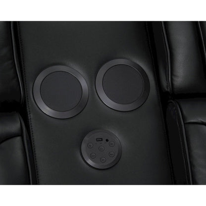 Black Leather Aire Transformer Power Reclining Sofa & Loveseat Living Room Set