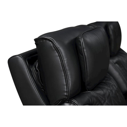Black Leather Aire Transformer Power Reclining Sofa & Loveseat Living Room Set