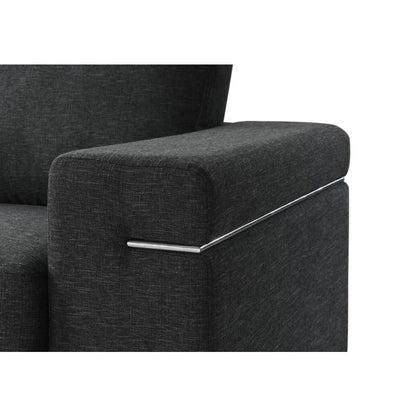 Gianna Black Linen Fabric Arm Chair
