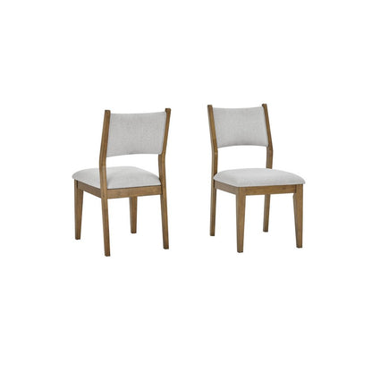 Darla 5Pc 70" Rectangular Walnut Oak Geometric Cross Base Dining Set
