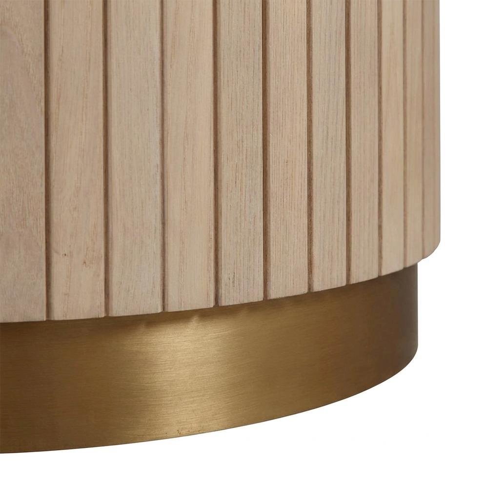 Oak Veneer Square Dining Table with Rubberwood Pedestal and Iron Ring