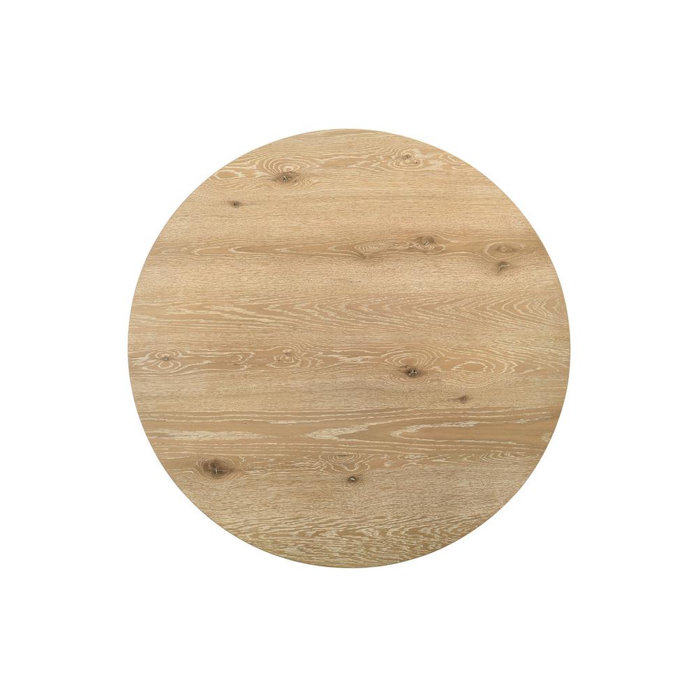 Tate Oak Finish 47" Round Dining Table with Metal Base