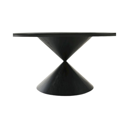 Round Dining Table, Ebony Black, Hourglass Base