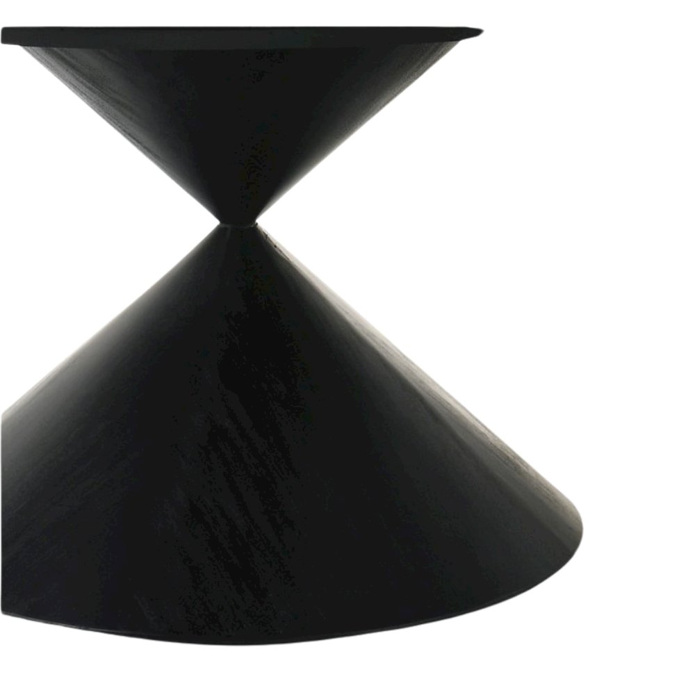Round Dining Table, Ebony Black, Hourglass Base