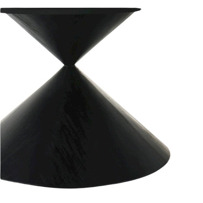 Round Dining Table, Ebony Black, Hourglass Base