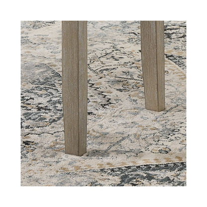Tabitha Light Oak Finish Dining Bench with Light Gray Fabric