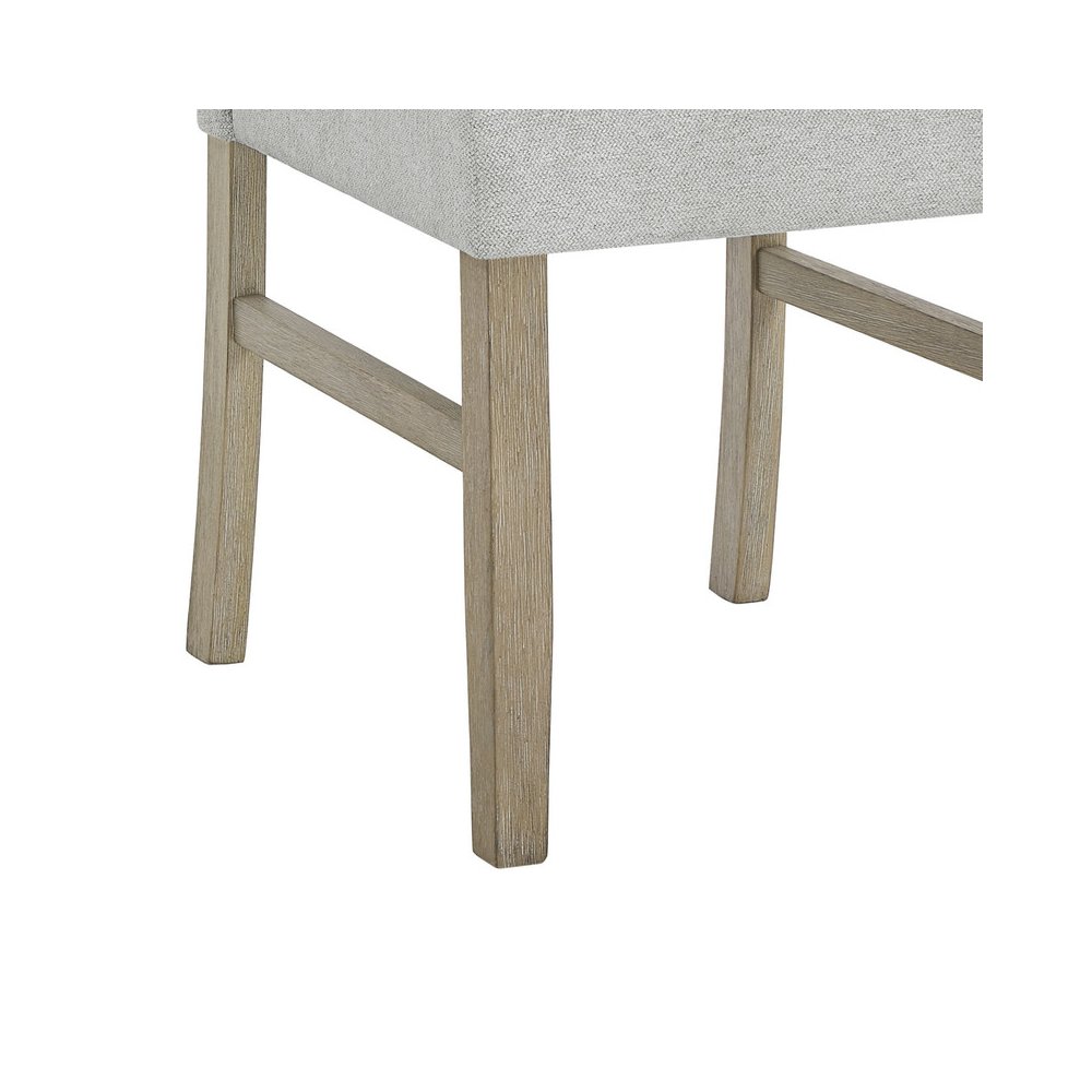 Tabitha Set of 2 Light Oak Finish Dining Side Chairs with Light Gray Fabric