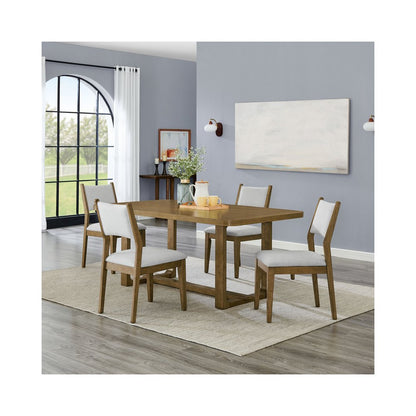 Darla 5Pc 72" Rectangular Walnut Oak Finish Sled Dining Set